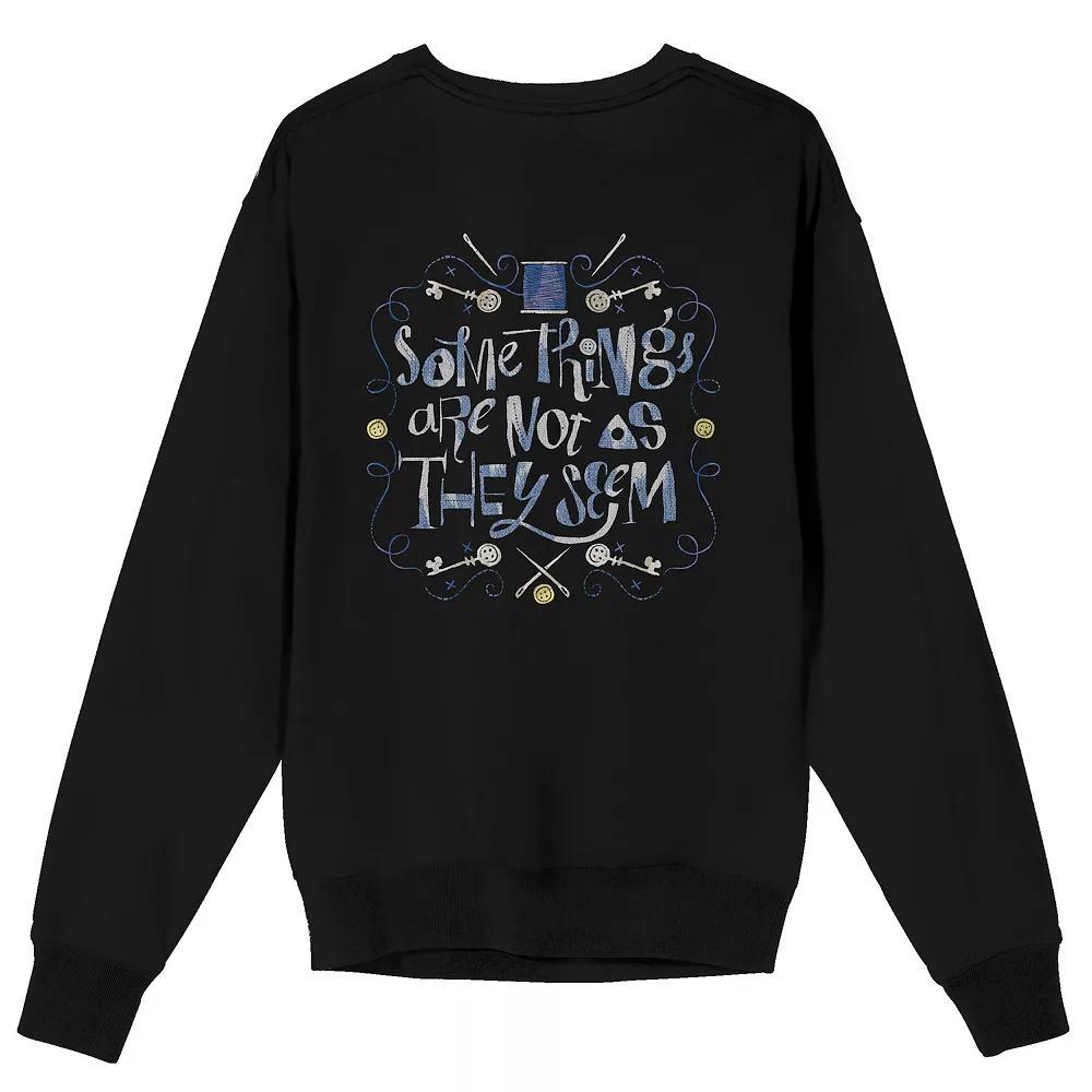 Men's Coraline Some Things Are Not As They Seem Graphic Sweatshirt, Size: XXL, Black Product Image