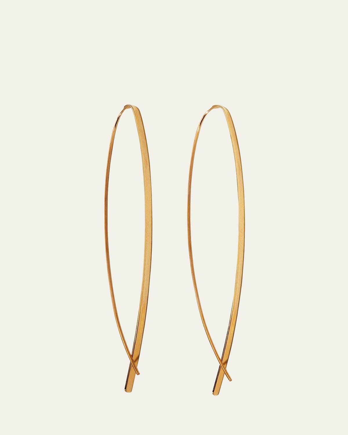 14k Elite Narrow Upside Down Hoop Earrings Product Image