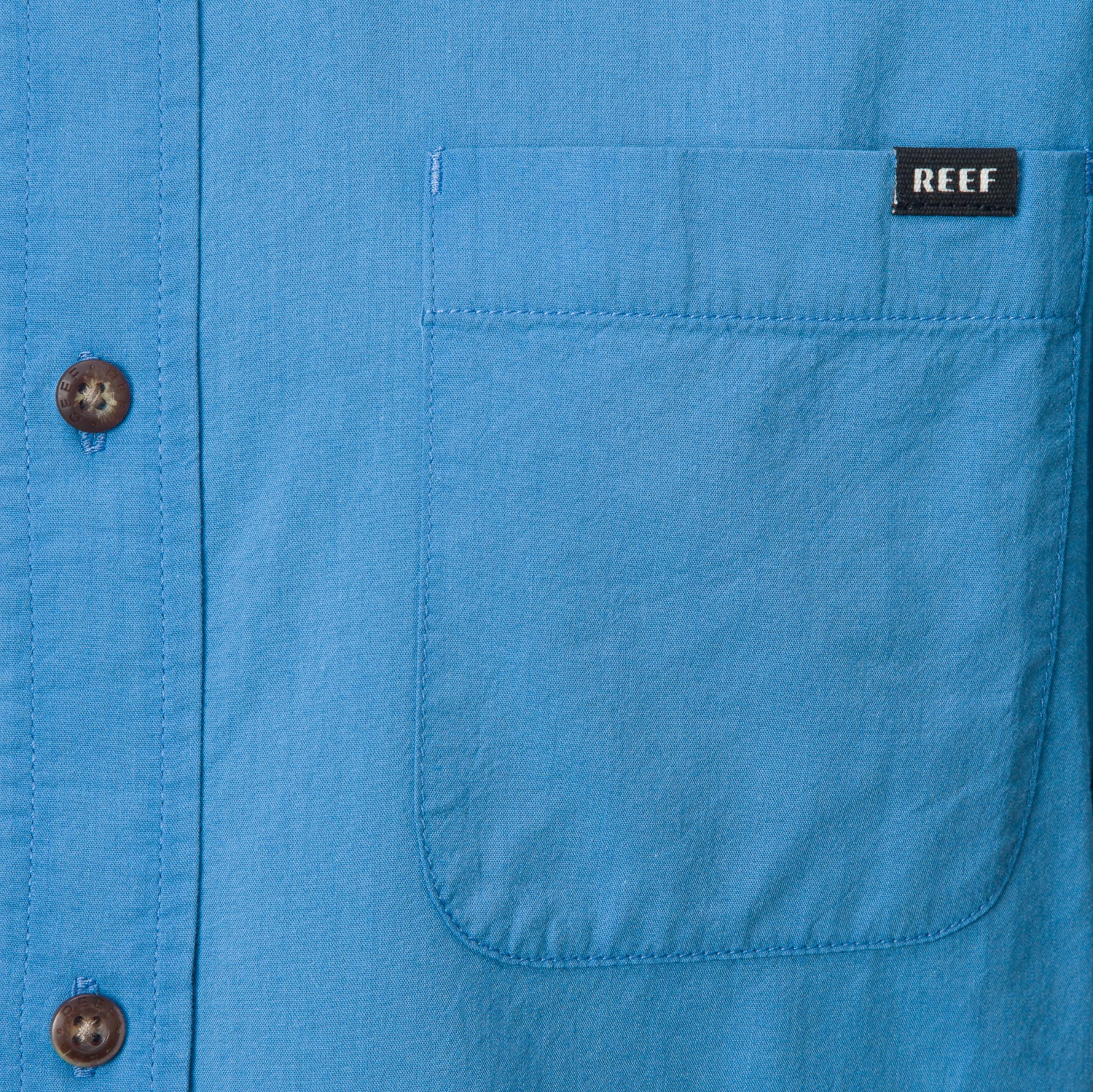 Mens REEF Short Sleeve Button-Down Shirt Light Green Product Image
