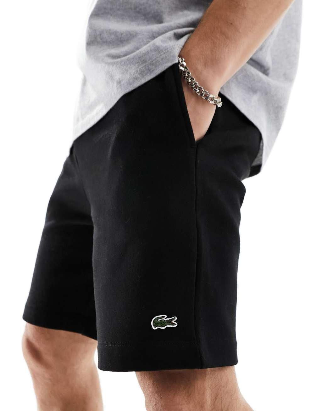 Lacoste jersey logo shorts in black Product Image