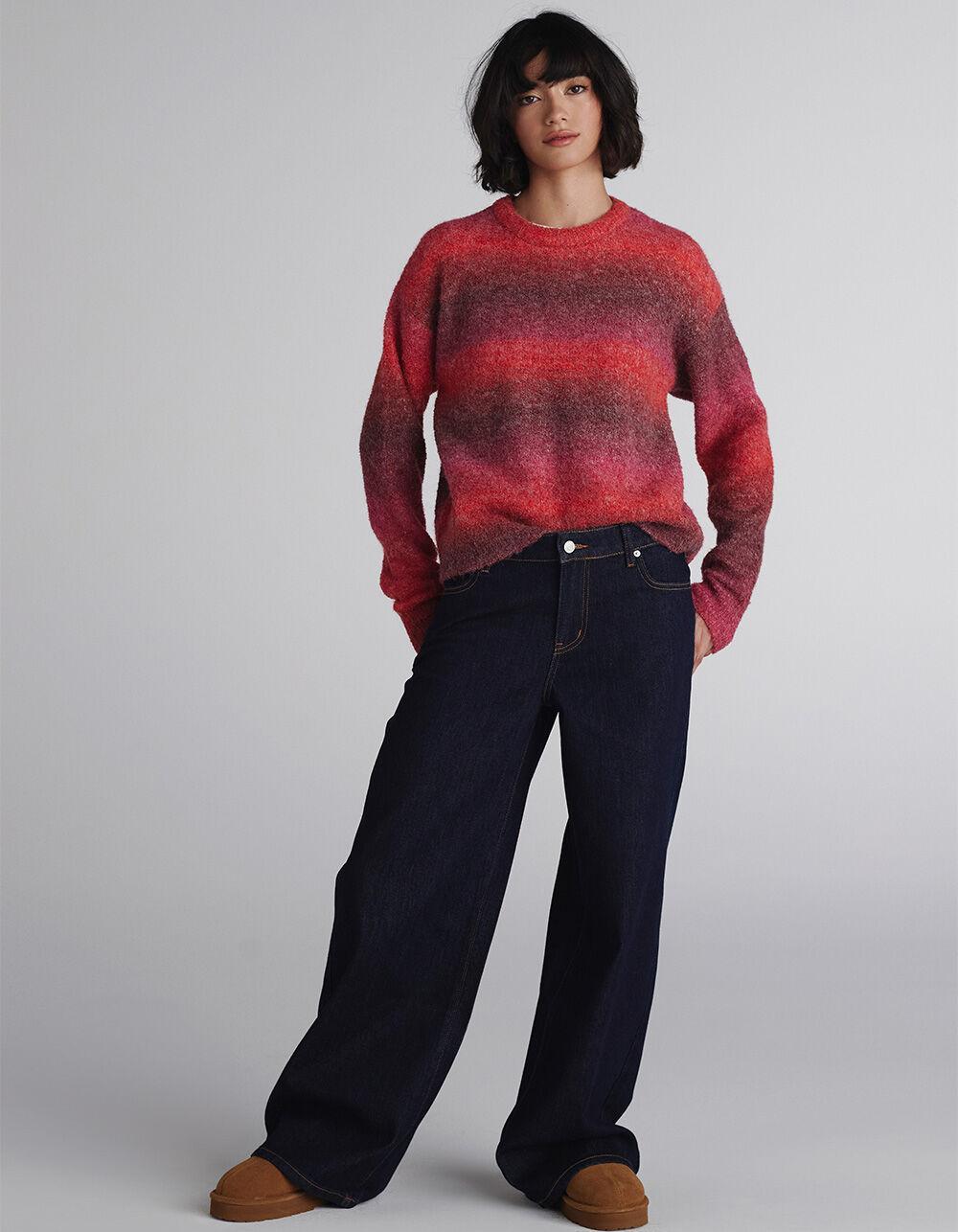 RSQ Womens Mid Rise Wide Leg Jeans - MED BLAST Product Image
