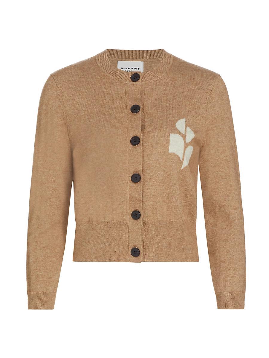Womens Newton Logo Cotton & Wool-Blend Cardigan Product Image
