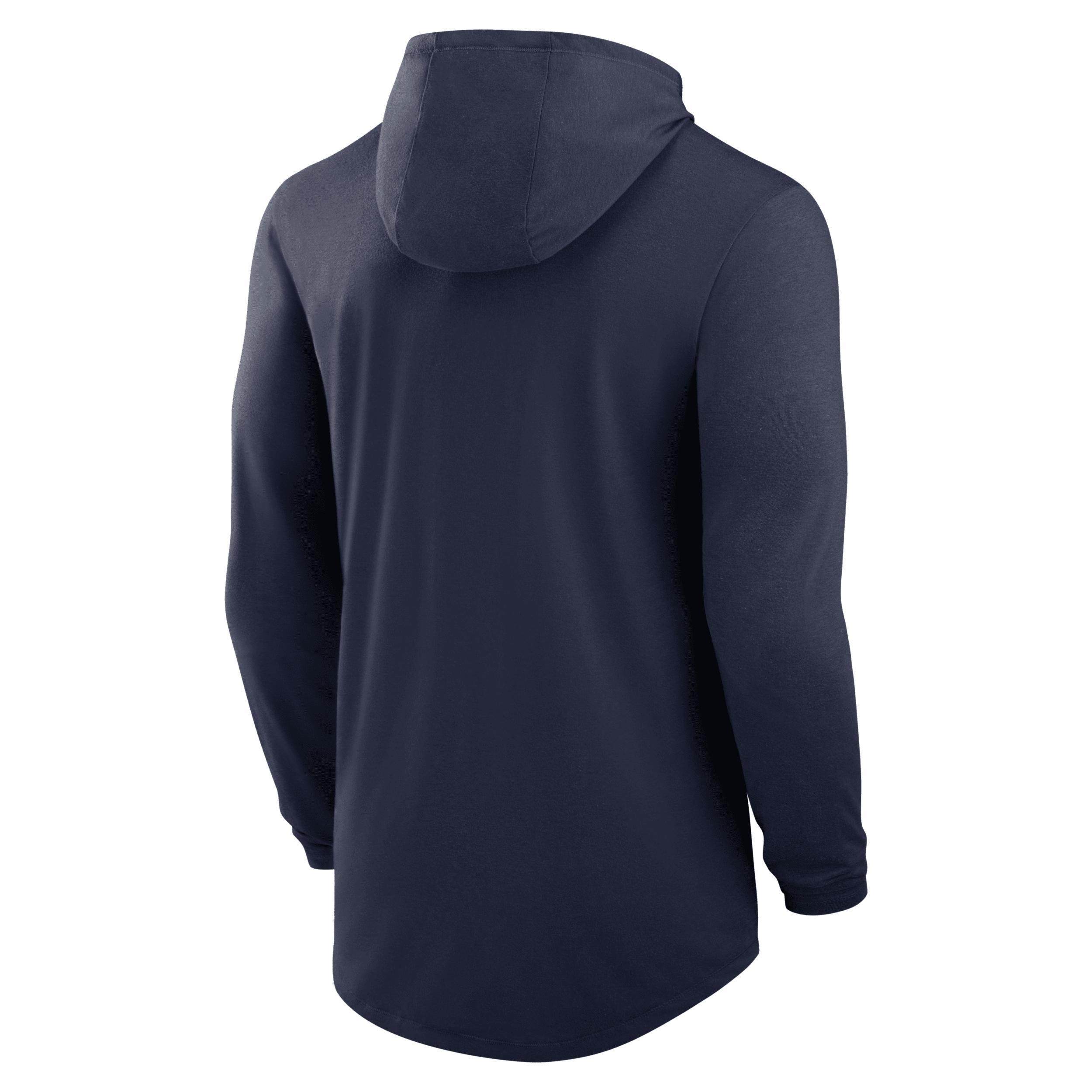 Men's Michigan Wolverines Jordan Brand Dri-FIT College Long-Sleeve Hooded T-Shirt Product Image