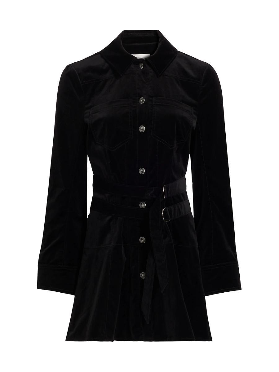 Womens Jocelyne Velvet Mini Shirtdress Product Image