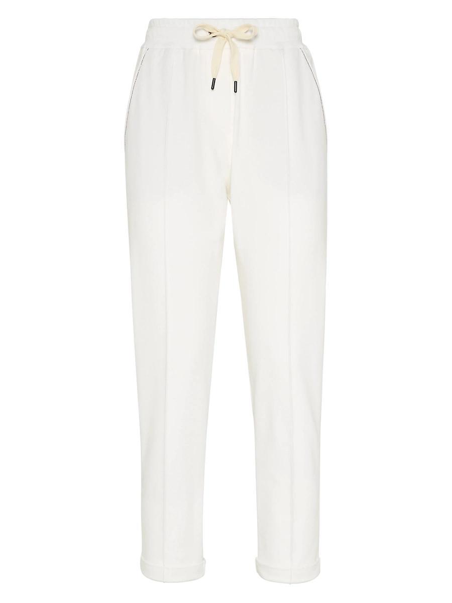 Womens Stretch Cotton Lightweight French Terry Track Trousers Product Image