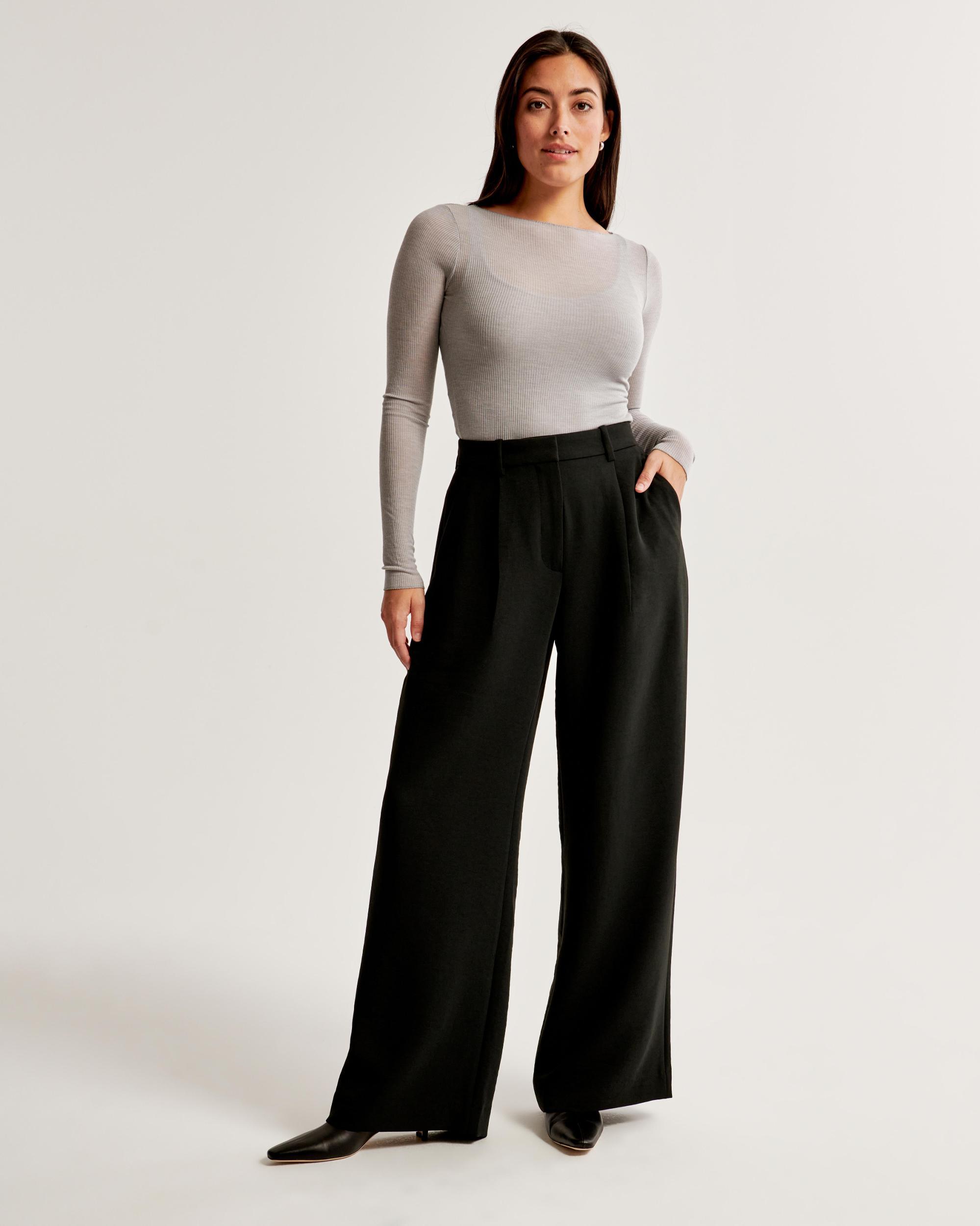 Curve Love A&F Harper Tailored Premium Crepe Pant Product Image