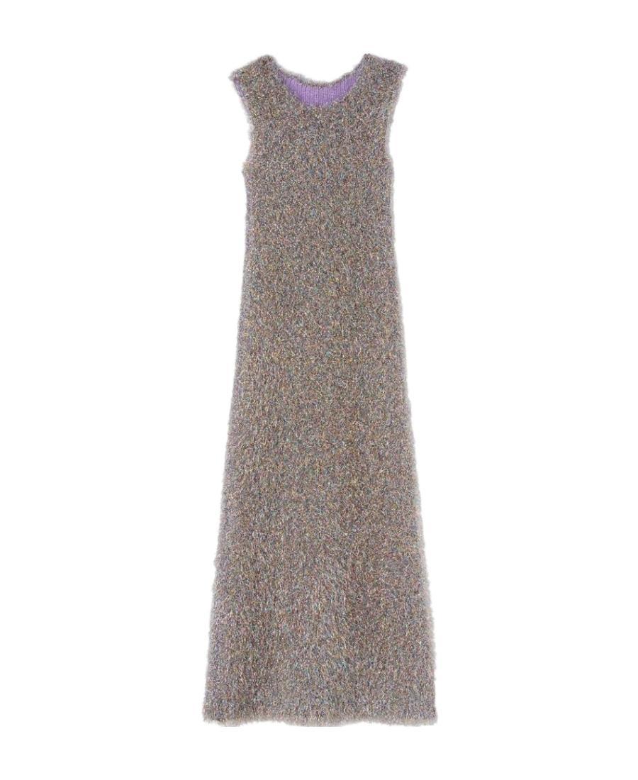 JIL SANDER V-neck Sleeveless Midi Dress In Gray Product Image