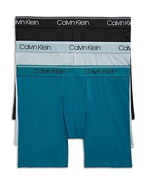 Men's Calvin Klein 3-Pack Microfiber Stretch Boxer Briefs, Size: 2XL, Black Convoy Red Gala Product Image
