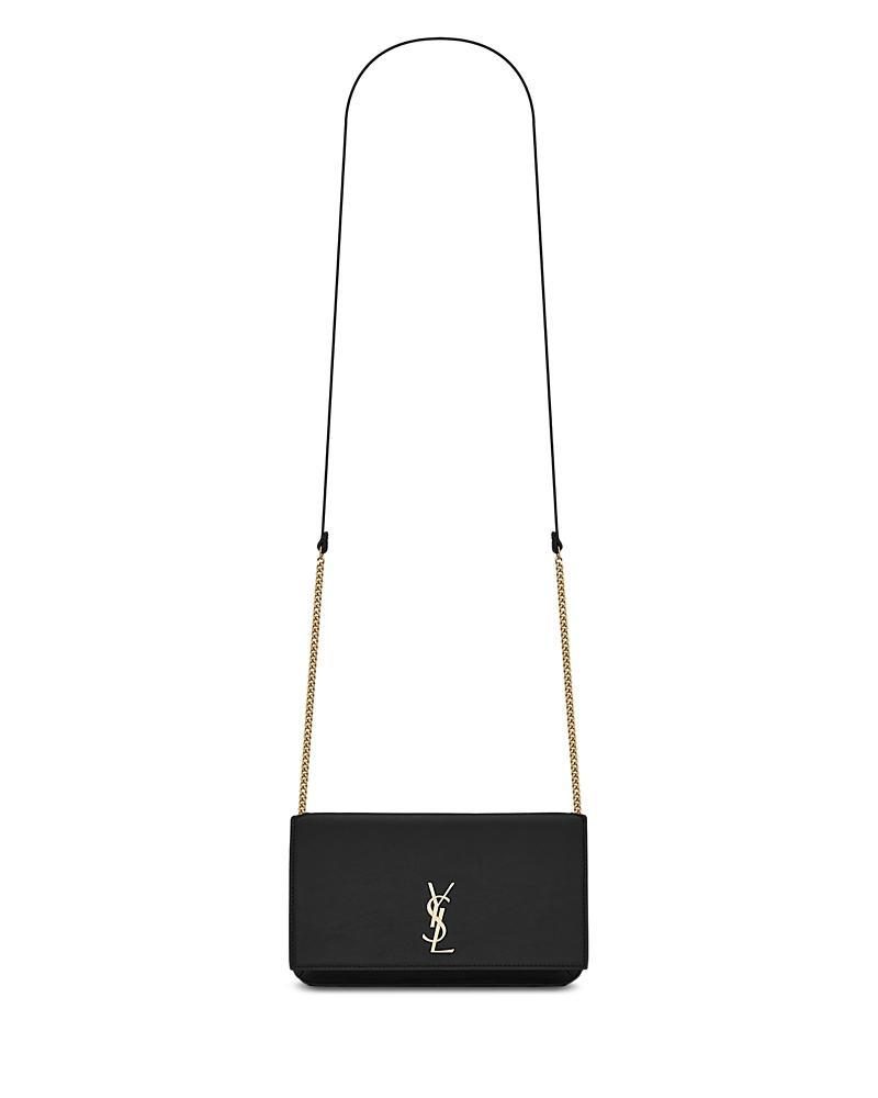 Womens Cassandre Phone Holder with Strap in Shiny Crocodile-Embossed Leather Product Image