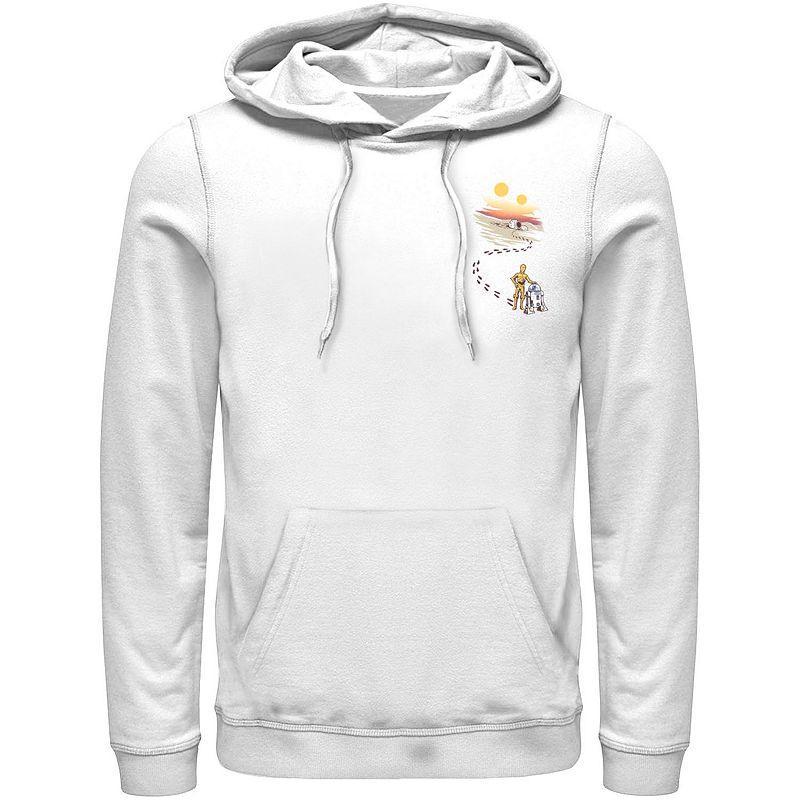 Men's Star Wars Droid Dessert Footprints Pocket Hoodie, Size: Small, White Product Image