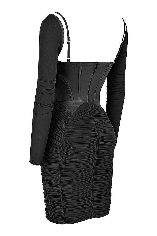 Freyja  black gathered corset dress Product Image