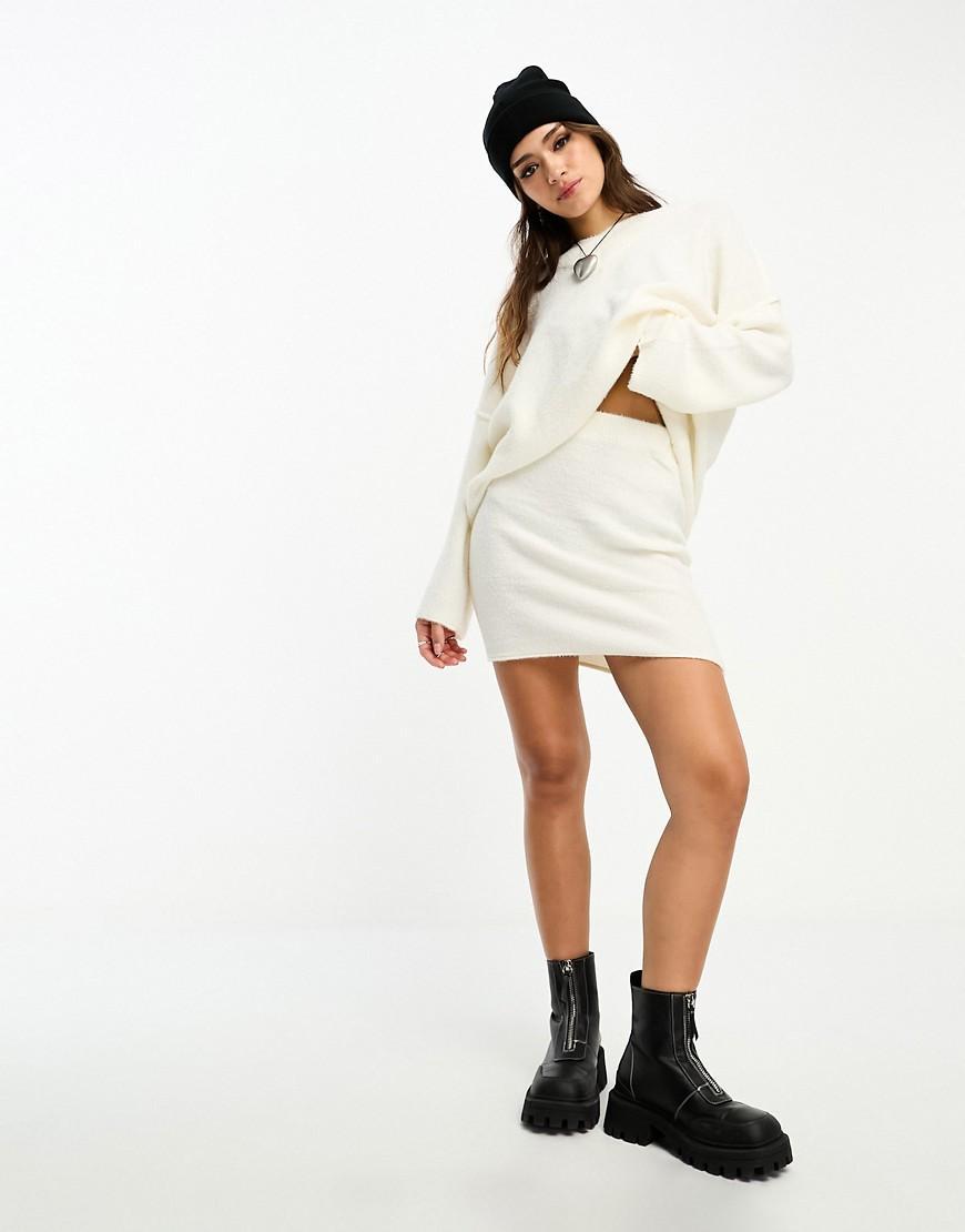 Only fluffy mini skirt in cream - part of a set Product Image