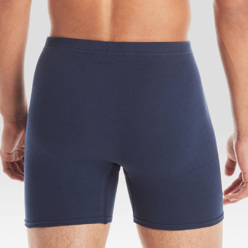 Hanes Men's ComfortSoft Waistband Moisture-Wicking Cotton Boxer Briefs 10pk - Blue L: Tagless, Breathable Fabric Product Image