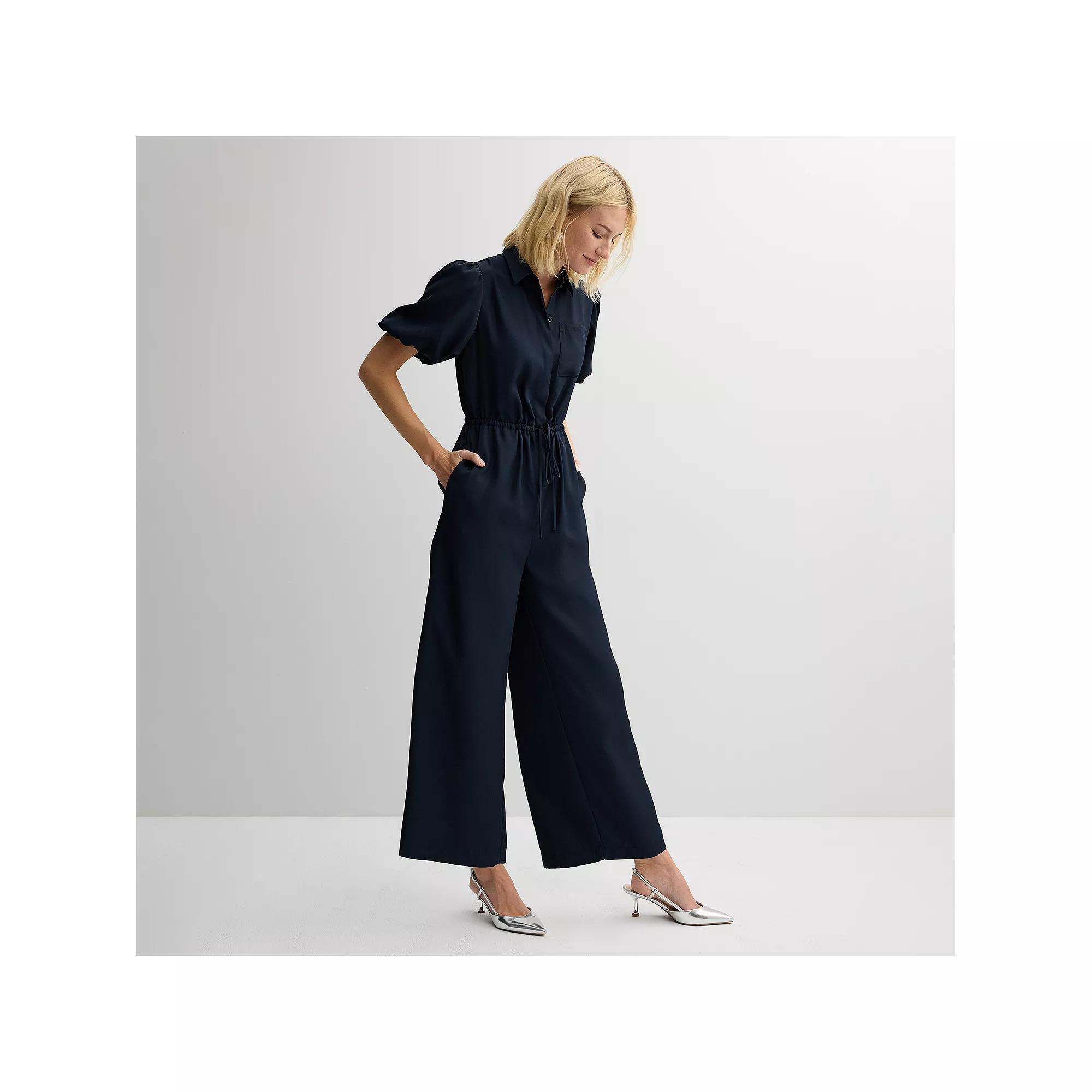 Womens Nine West Puff Sleeve Jumpsuit Product Image