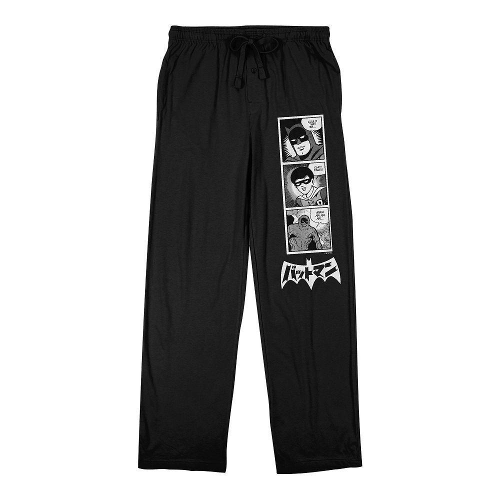 Men's Batmanga Pajama Pants, Size: Large, Black Product Image