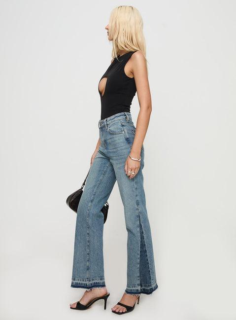 Farleigh High Rise Flared Jeans Blue Product Image