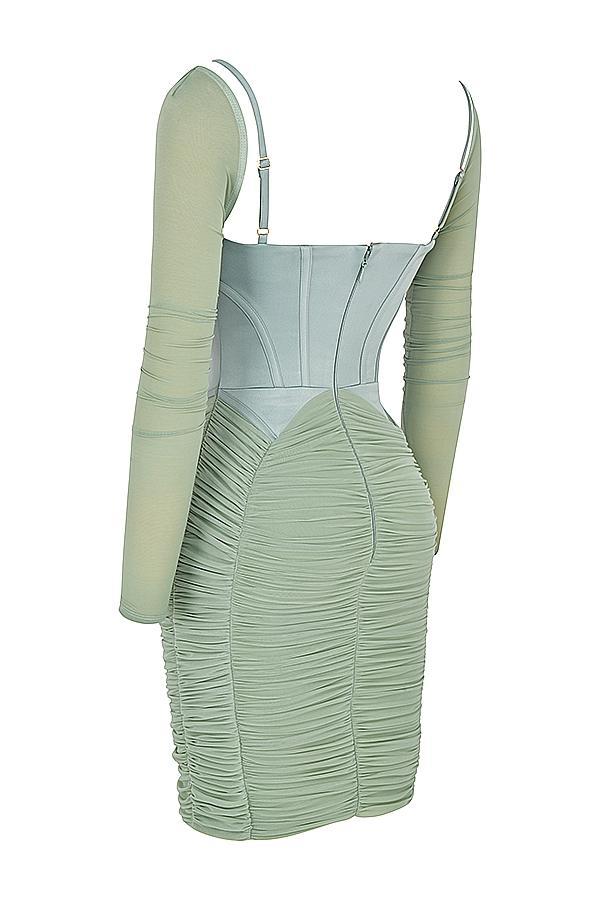 Freyja  green gathered corset dress Product Image