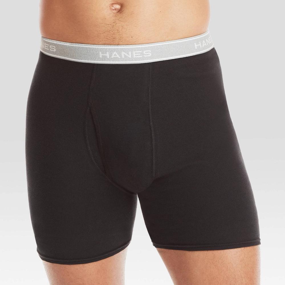 Hanes Men's Super Value Moisture-Wicking Cotton Boxer Briefs 10pk Gray L: Tagless, Breathable, Mid Rise Product Image
