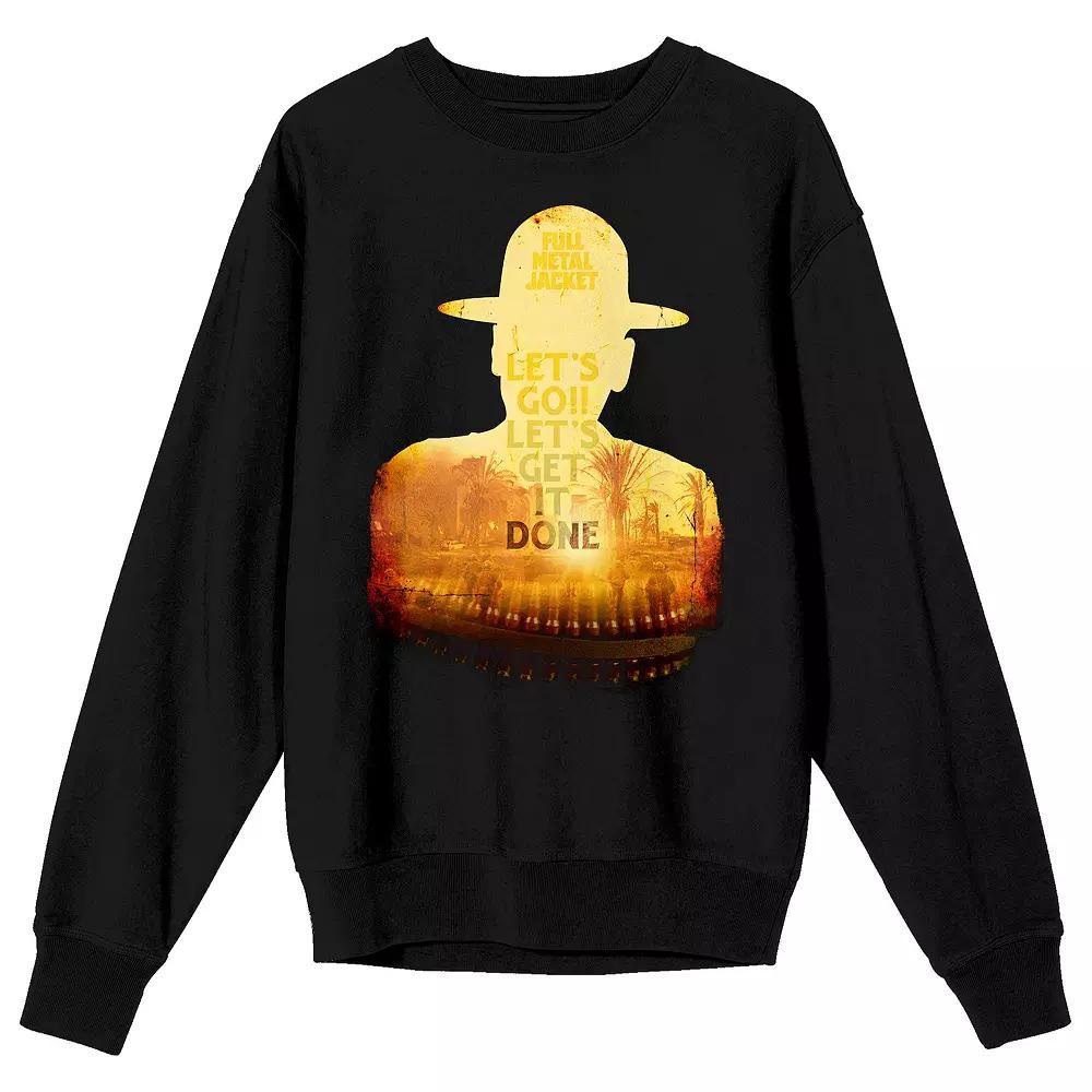 Men's Full Metal Jacket Drill Sergeant Silhouette Long Sleeve Graphic Tee, Size: Medium, Black Product Image