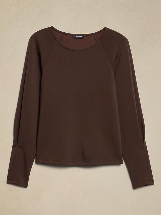 Soft Touch Scuba Raglan-Sleeve Top Product Image