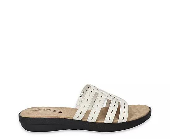 Easy Street Cammie Comfort Women's Slide Sandals, Size: 7 Wide, White Product Image