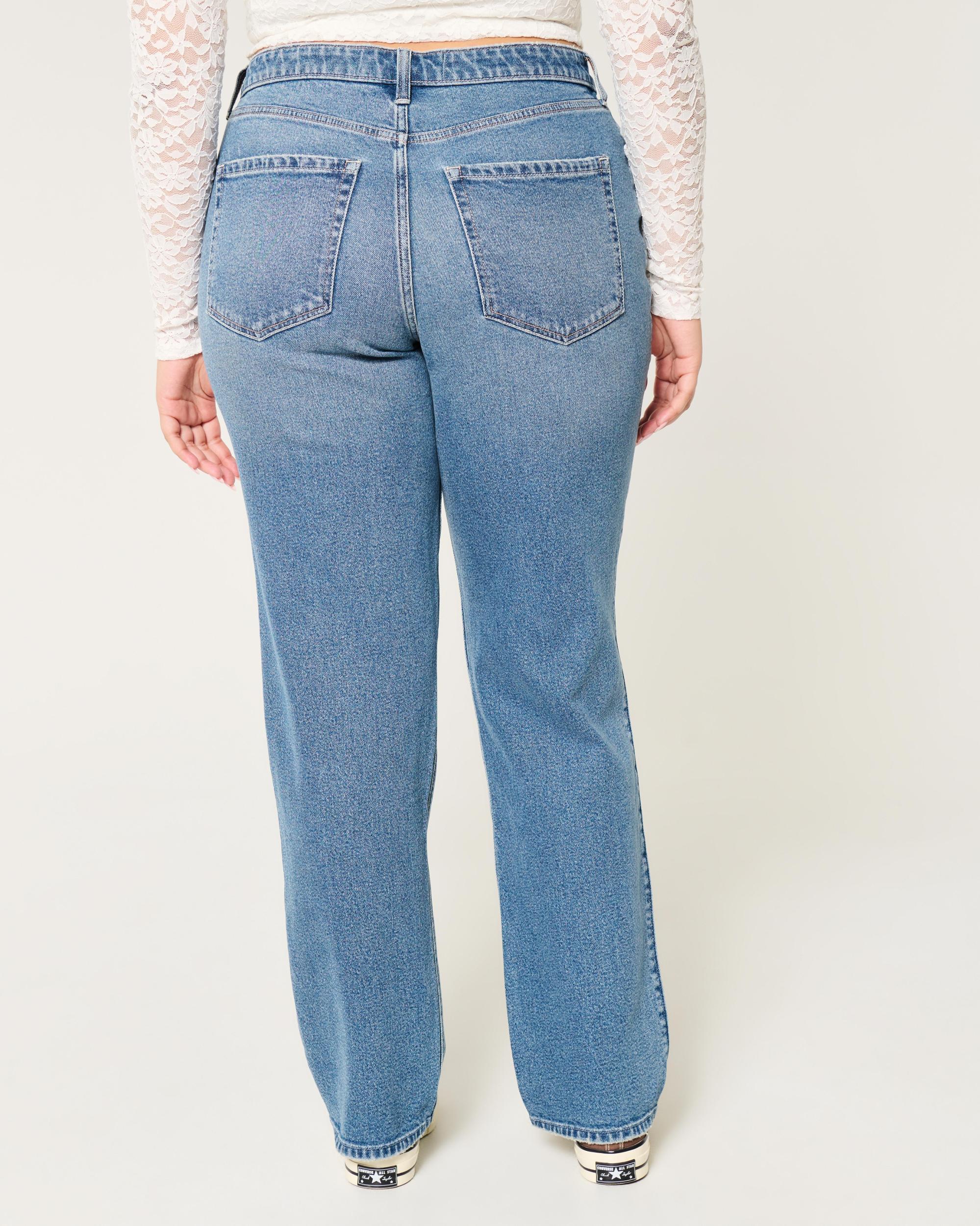 Curvy High-Rise Medium Wash Straight Jeans Product Image