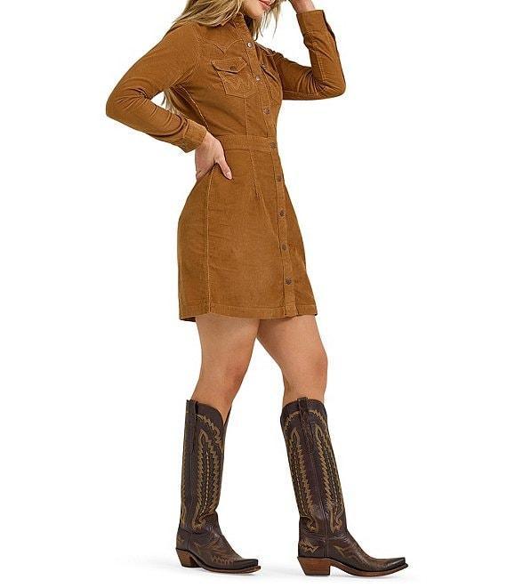 Wrangler® Long Sleeve Corduroy Shirt Dress Product Image