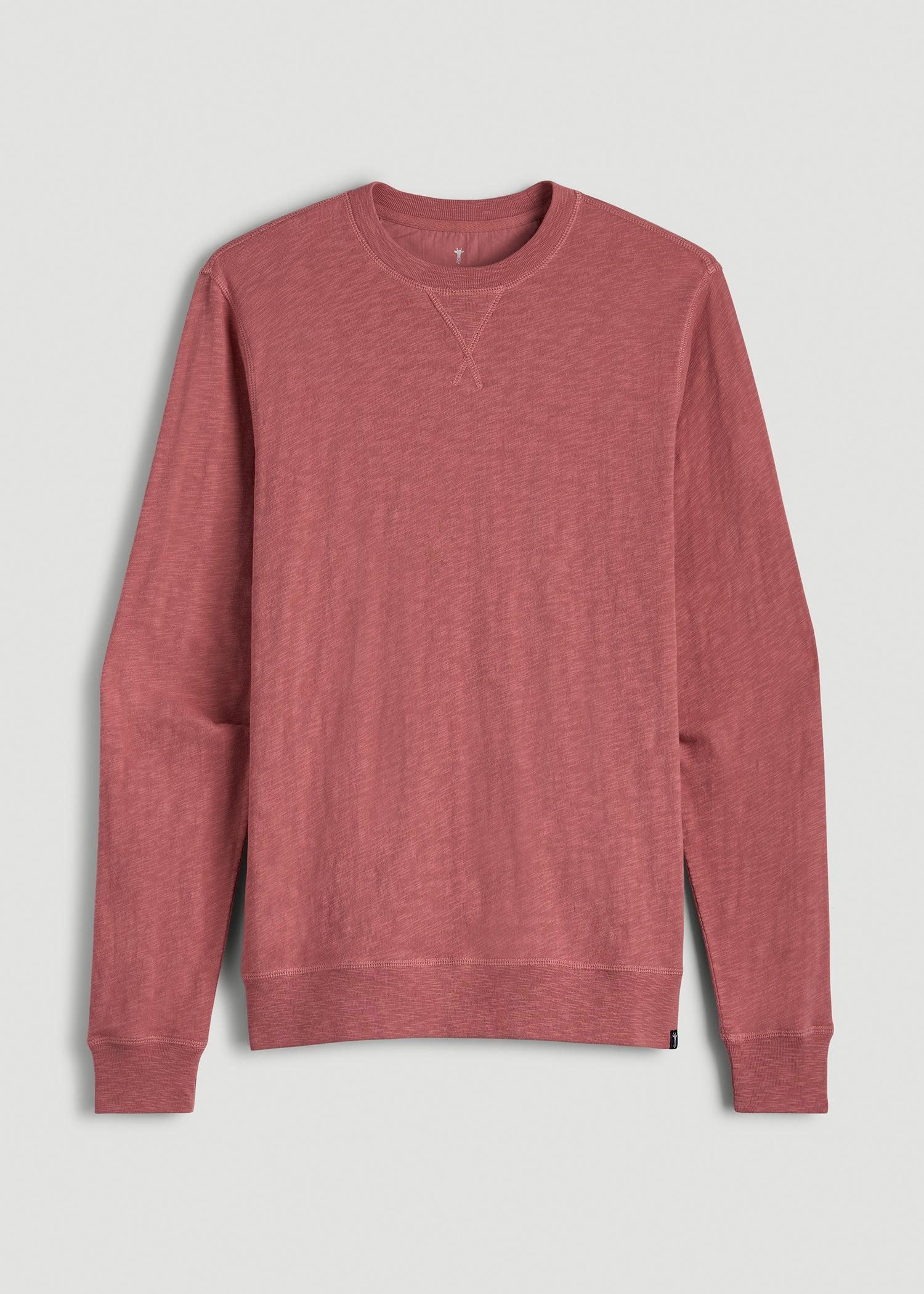Sunwashed Slub Crewneck for Tall Men in Dusty Cedar Product Image