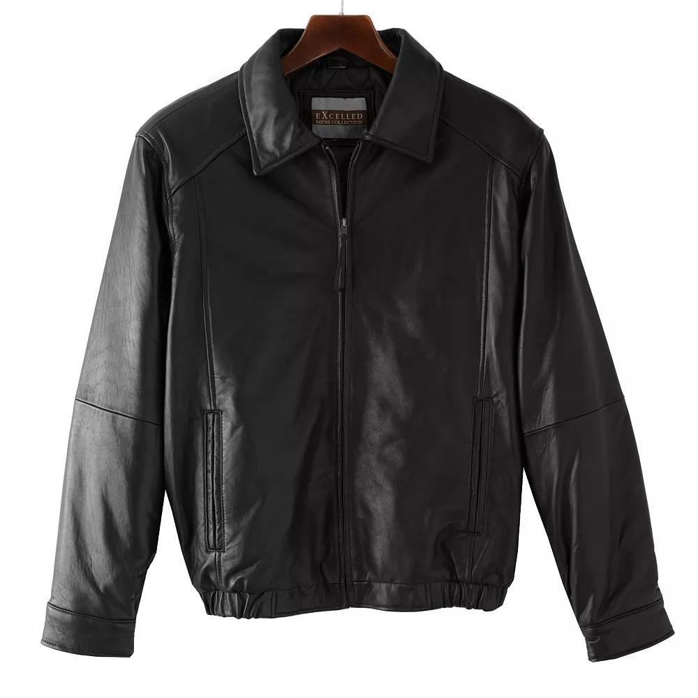 Big & Tall Excelled Leather Bomber Jacket, Men's, Size: 3XL, Black Product Image