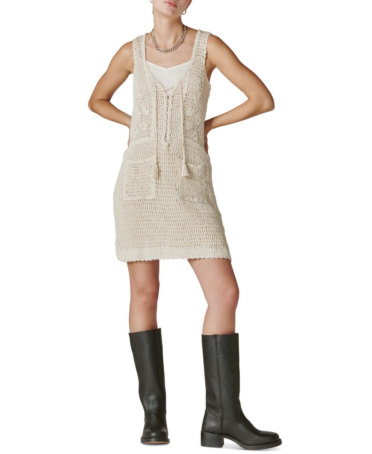 Lucky Brand Womens Crochet Baja Lace-Up Tunic Dress Product Image