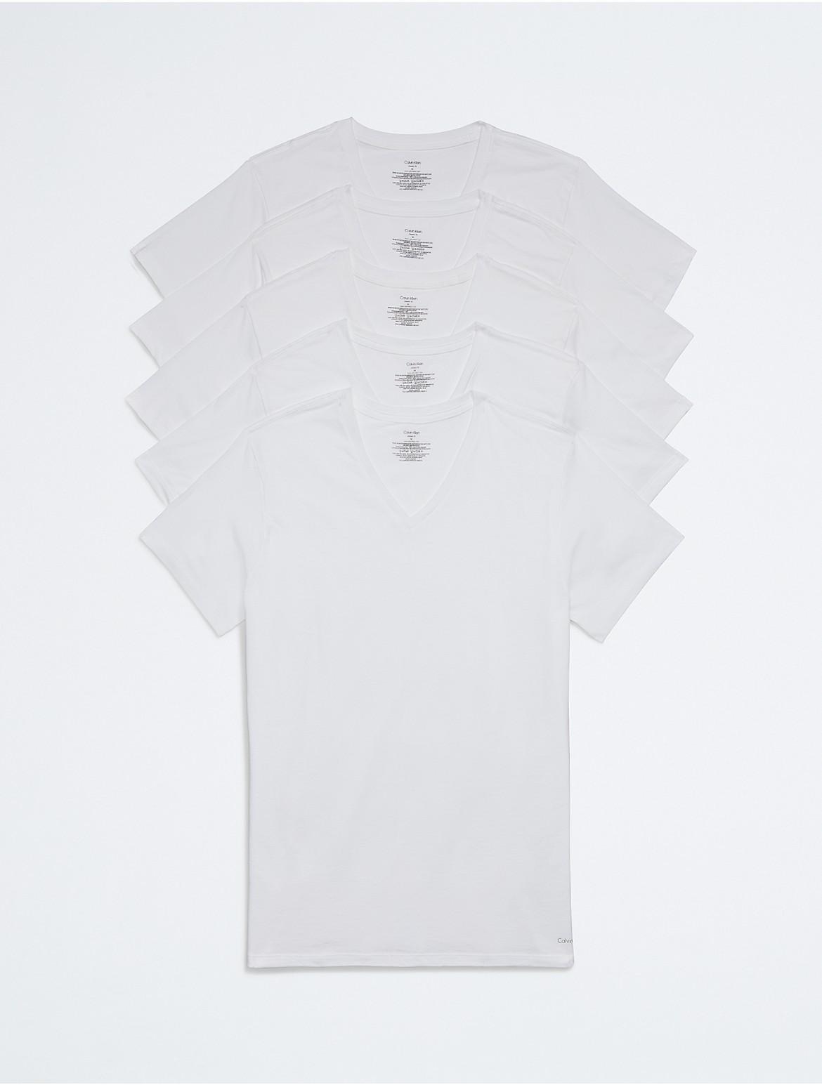 Calvin Klein Mens Cotton Classics 5-Pack V-Neck T-Shirt - Multi - XL Product Image