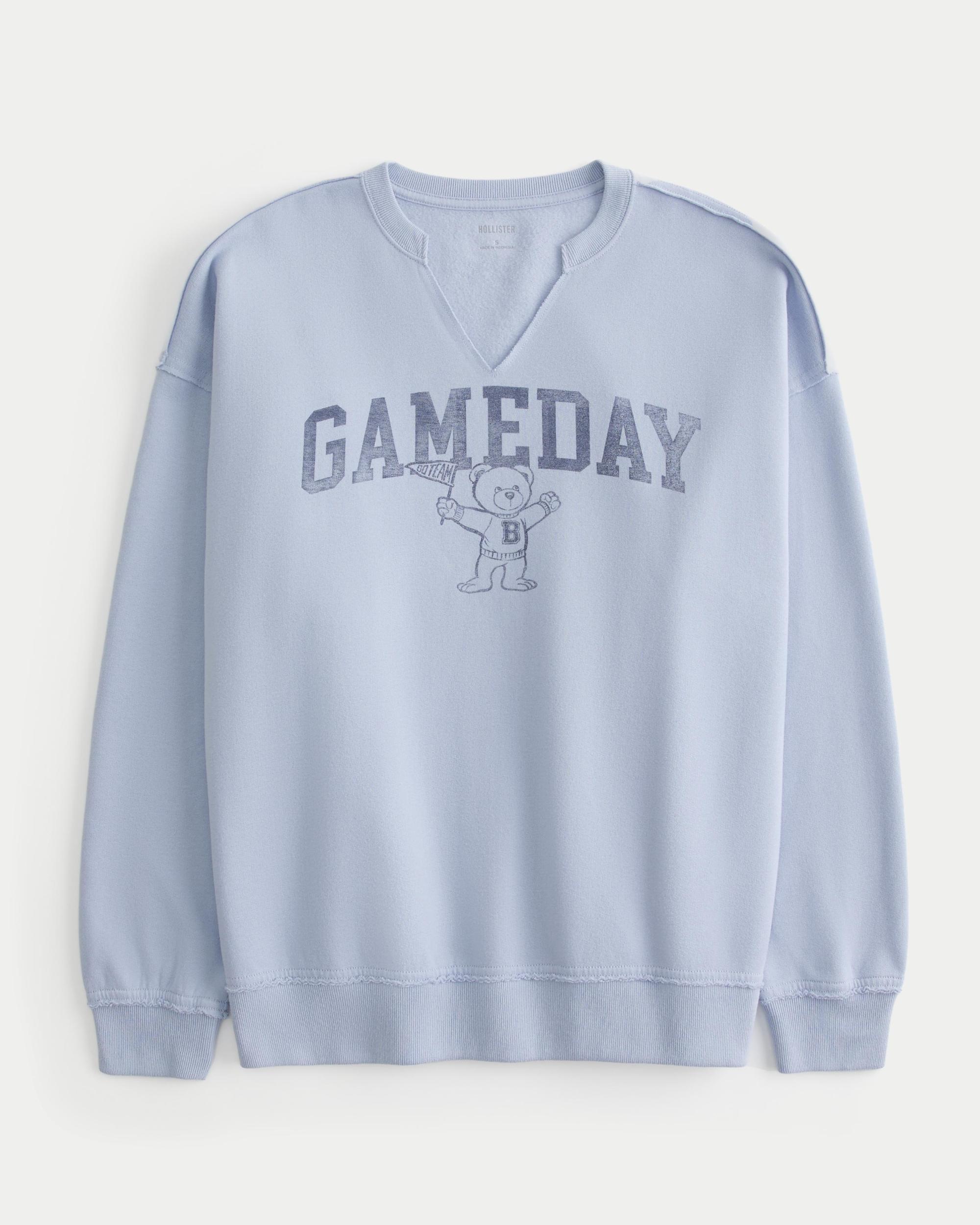 Oversized Camo Number Graphic Notch-Neck Sweatshirt Product Image