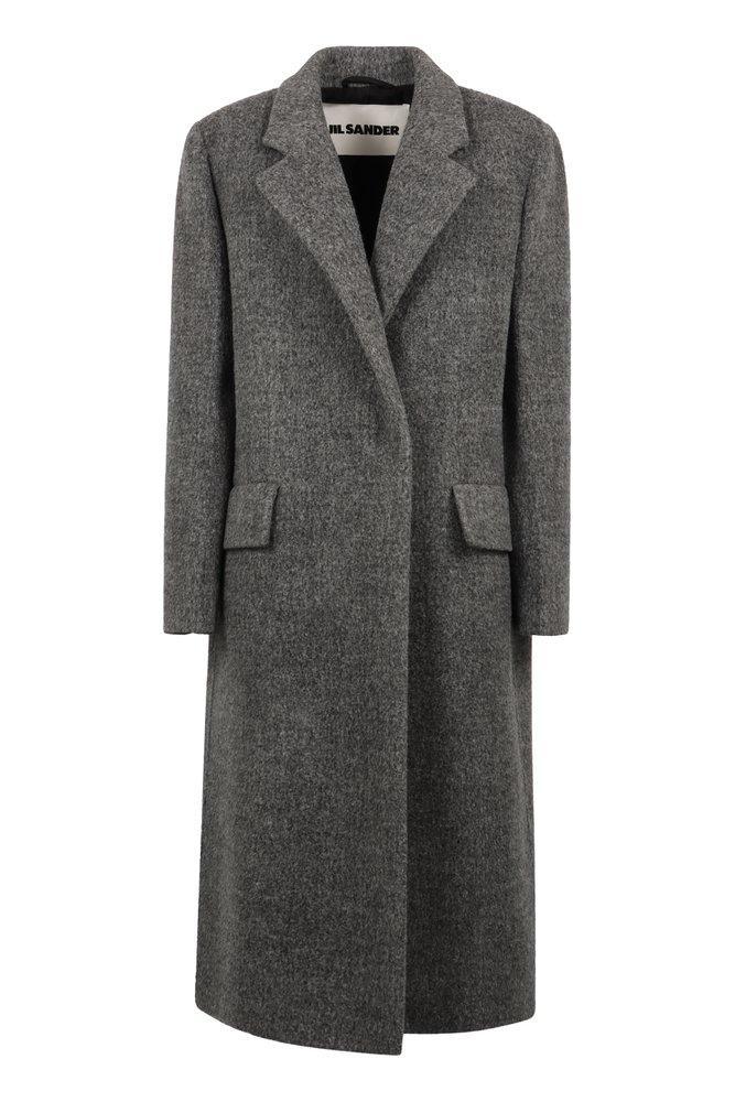 JIL SANDER Alpaca-blend Coat In Grey Product Image