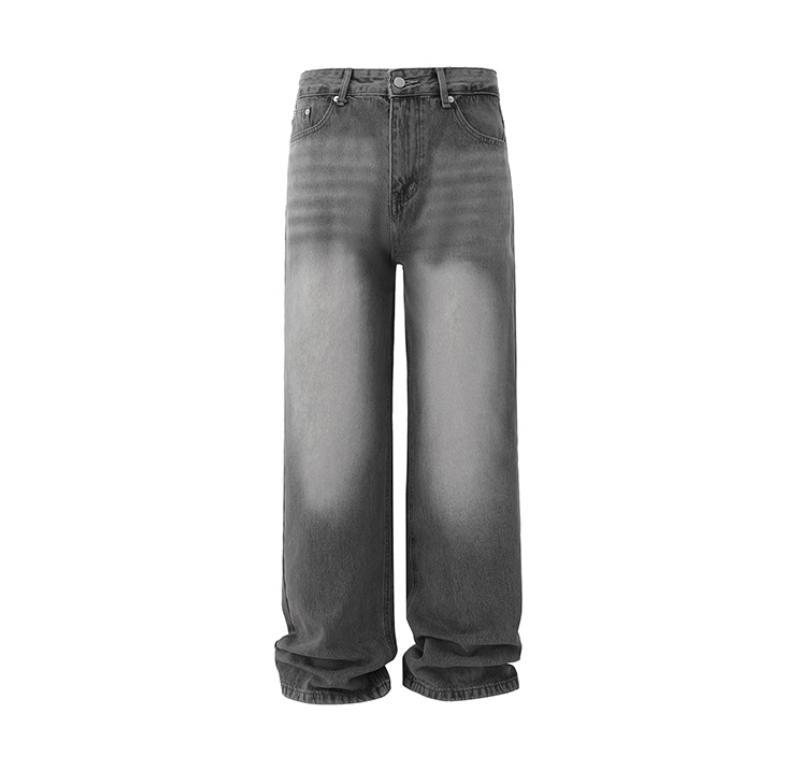 RT No. 12407 WASHED GRAY DENIM STRAIGHT JEANS Product Image