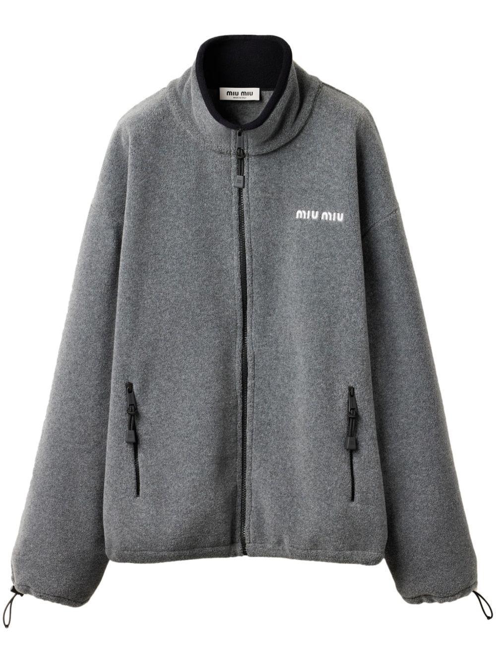 logo-embroidered fleece sweatshirt Product Image