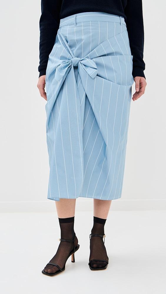 Tibi Striped Tech Poplin Tie Front Skirt | Shopbop Product Image