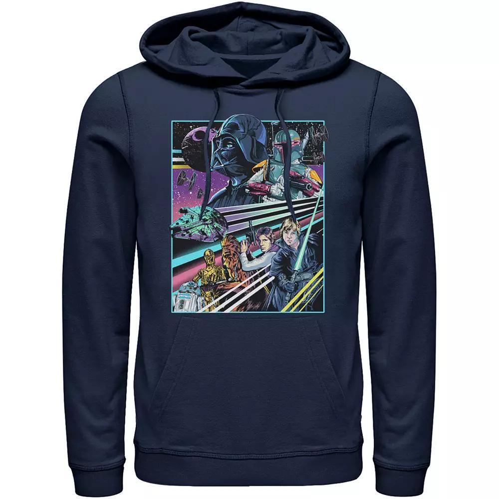Men's Star Wars Neon Rebel Alliance Poster Hoodie, Size: Large, Athletic Grey Product Image
