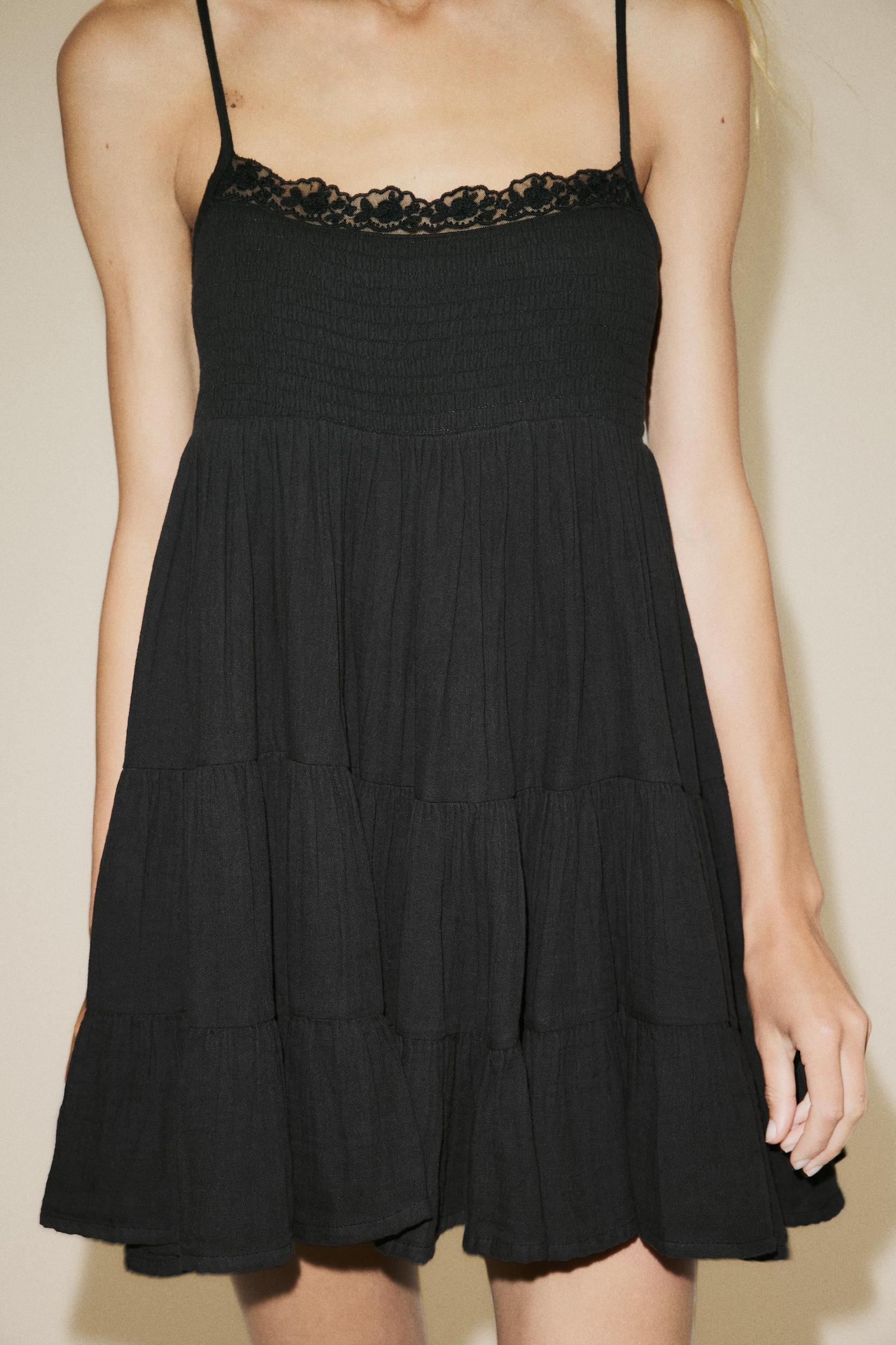 LACE CHIFFON SHORT DRESS Product Image