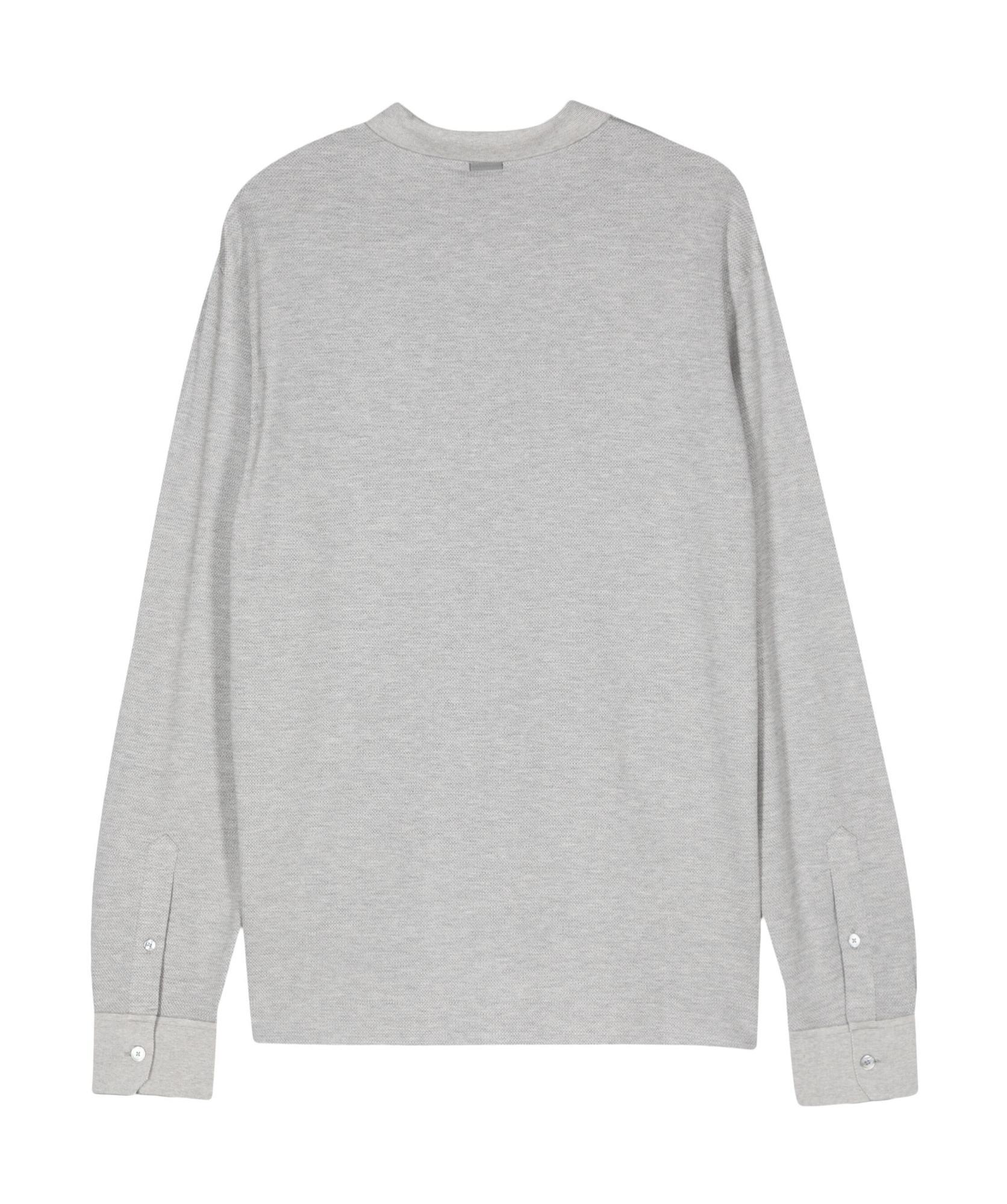 ZEGNA Fine-knit Polo Shirt In Gray Product Image