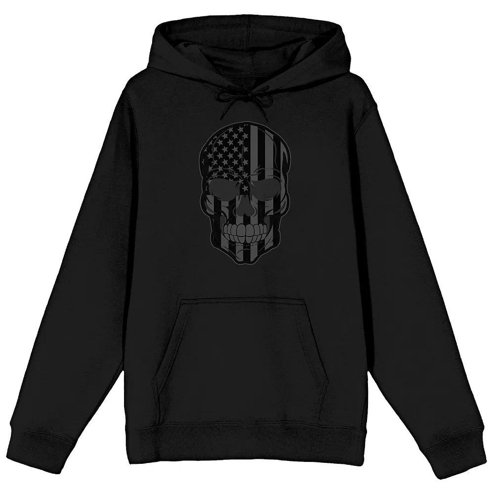 Men's Dark Wavy Flag Hoodie, Size: XL, Black Product Image