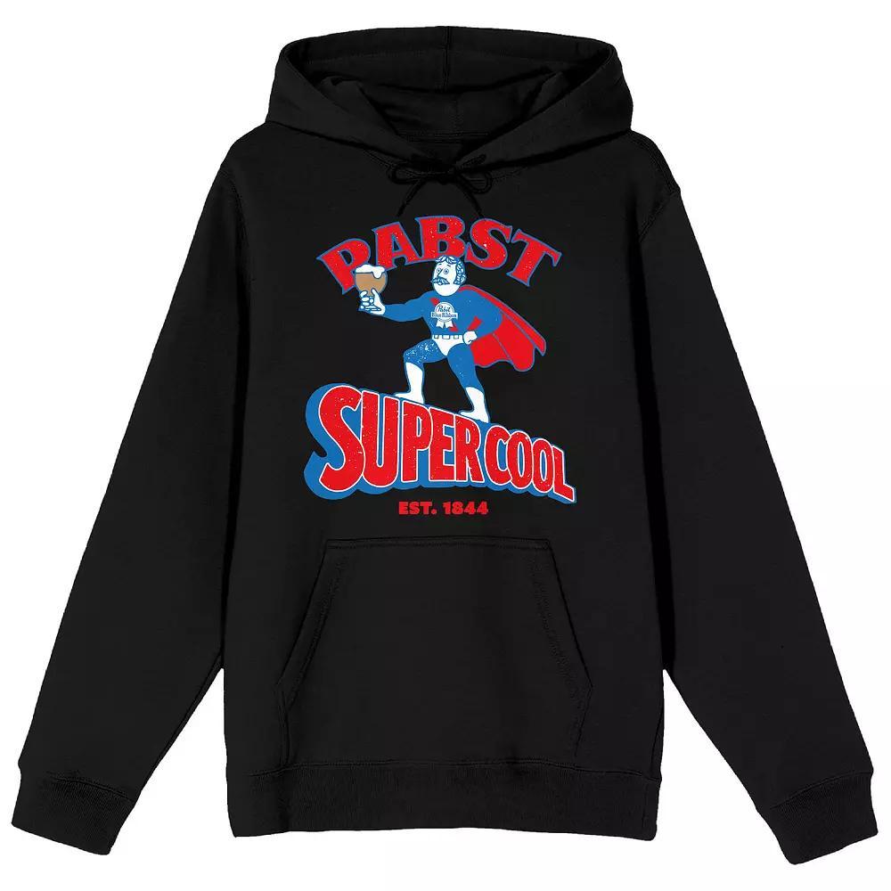 Men's Pabst Blue Ribbon Supercool Hoodie, Size: Large, Black Product Image