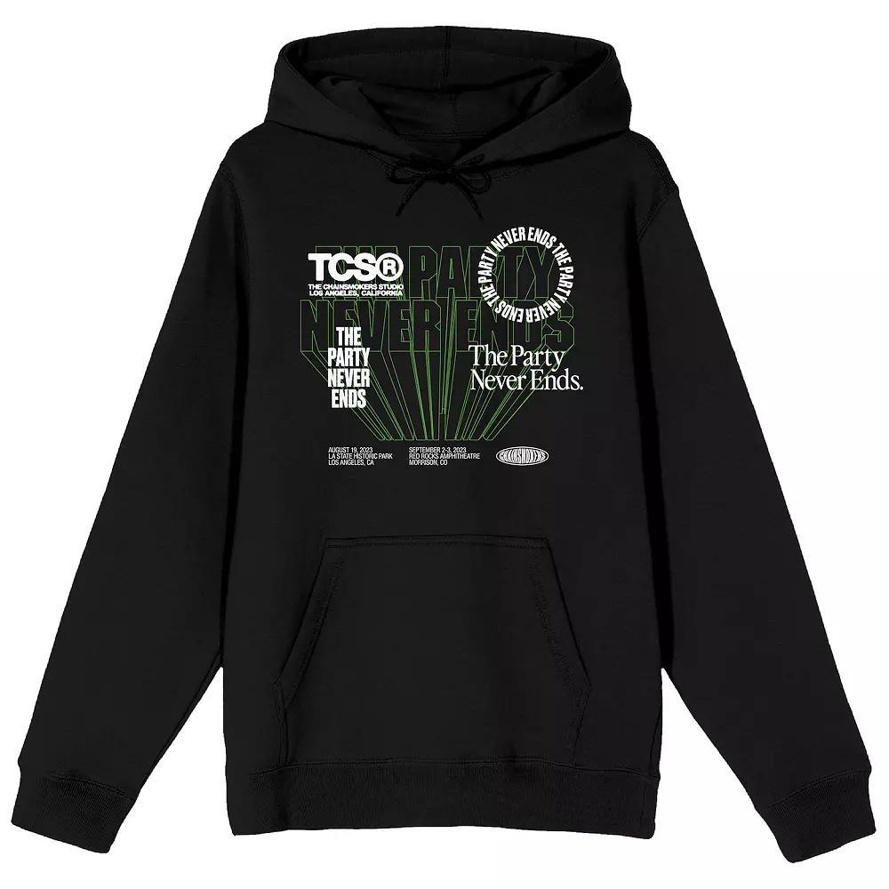 Men's The Chainsmokers Party Never Ends Graphic Hoodie, Size: Small, Black Product Image