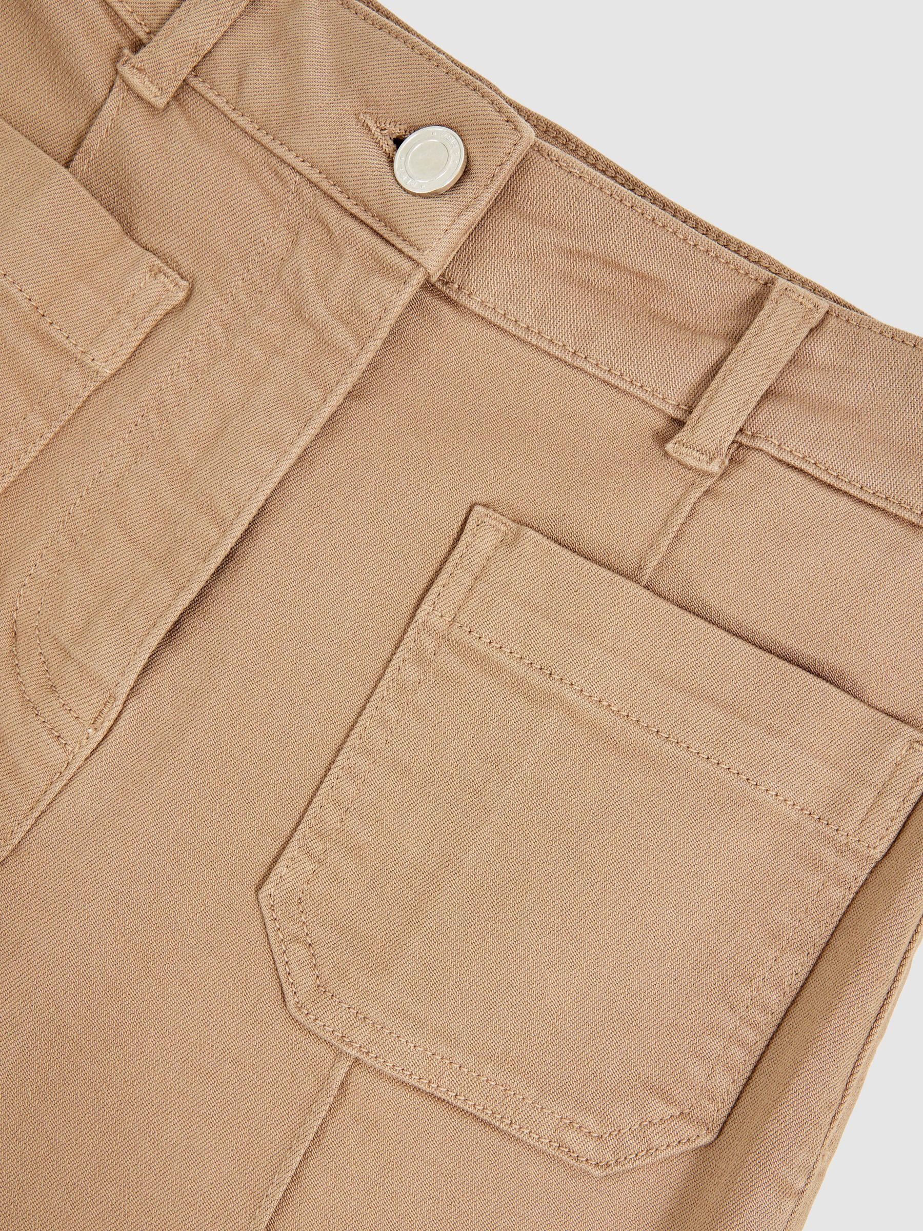 Petite Stretch-Cotton Wide-Leg Jeans in Light Blue Product Image