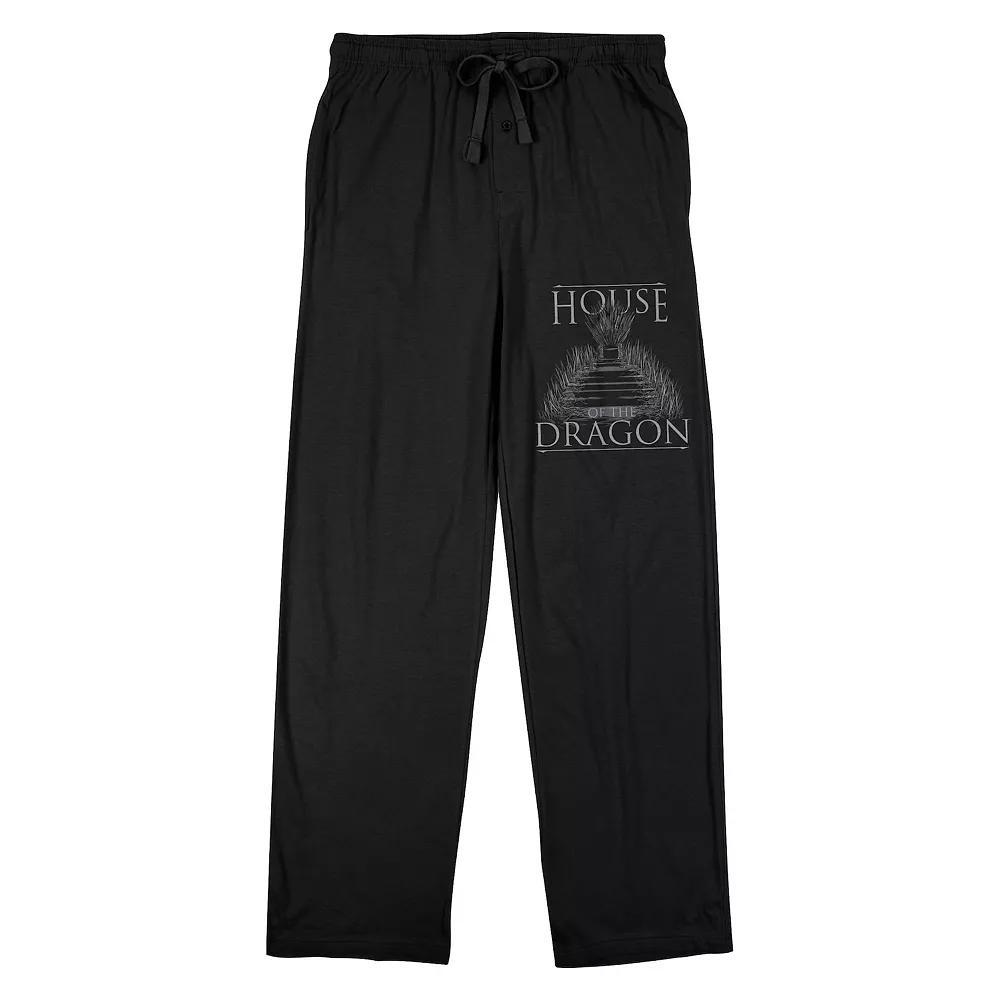 Men's House of Dragon Throne Logo Sleep Pants, Size: Large, Black Product Image