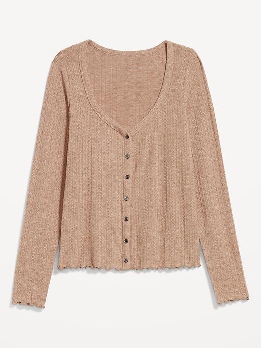 Button-Down Pointelle Top Product Image