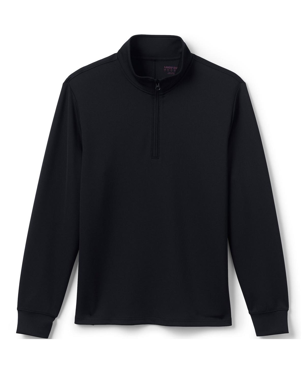Men's Lands' End School Uniform Quarter Zip Pullover Sweatshirt, Size: Large, Red Product Image