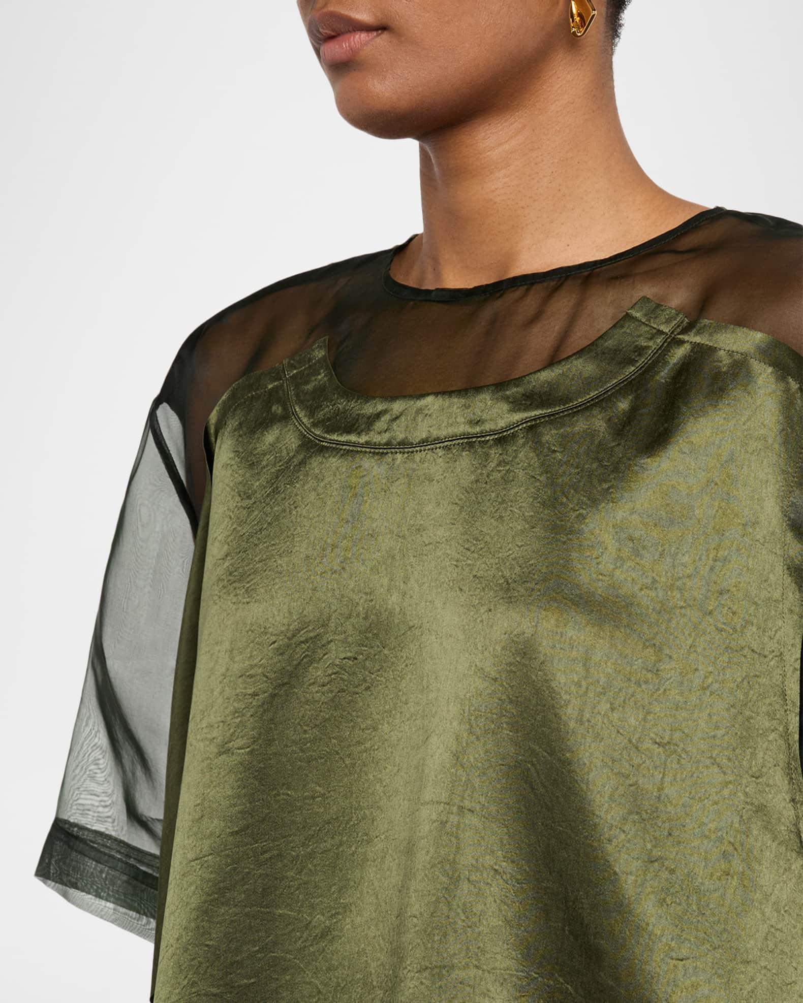 Organza And Crinkled Satin T-Shirt Product Image