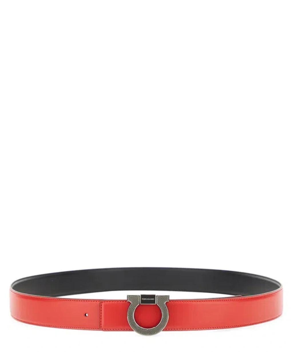 FERRAGAMO Salvatore  Reversible Gancini Belt In Black Product Image