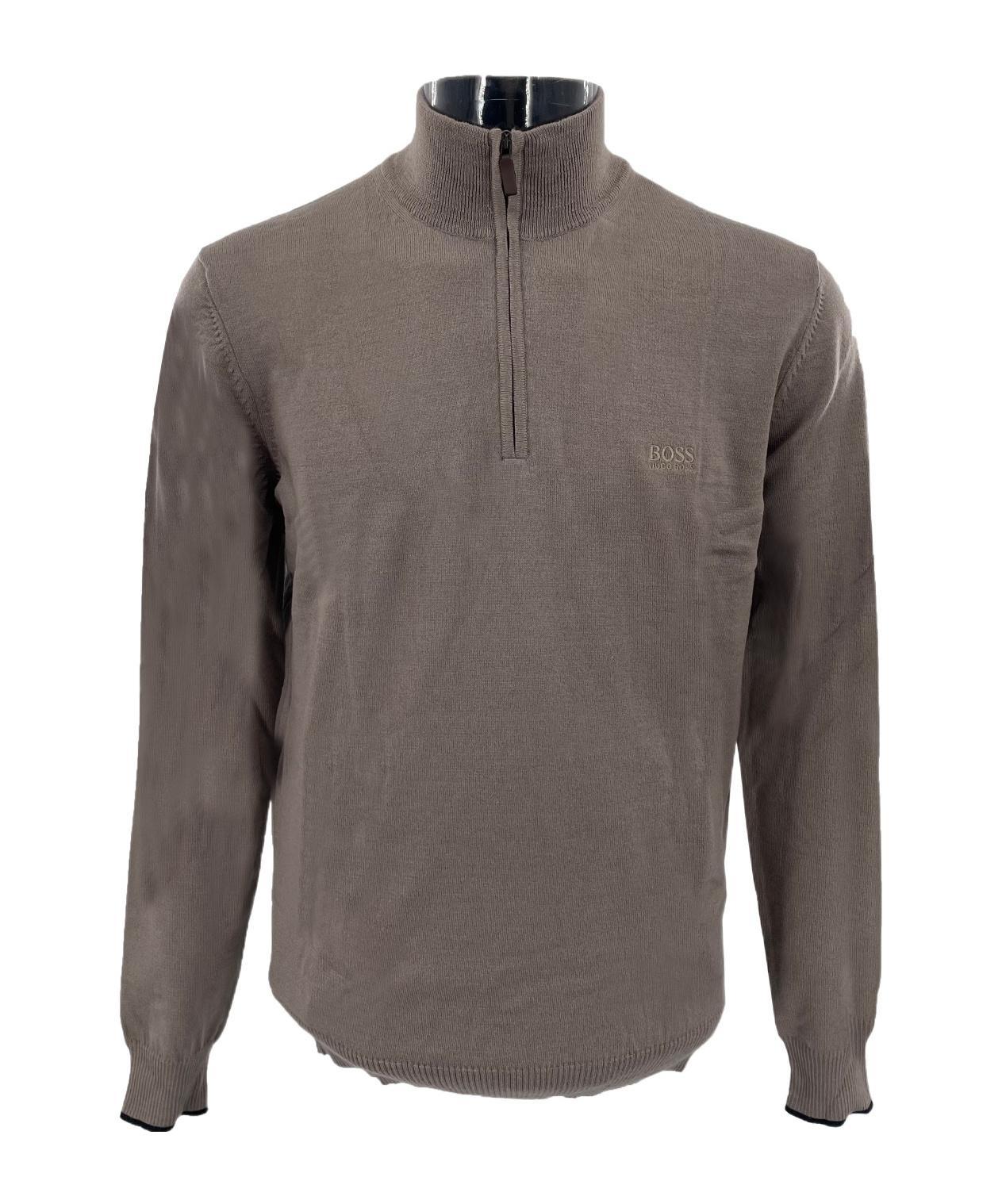 HUGO BOSS Zippered Long-sleeved Sweater In Black Product Image
