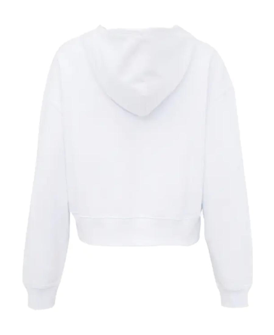 MSGM Logo Hooded Sweater In White Product Image